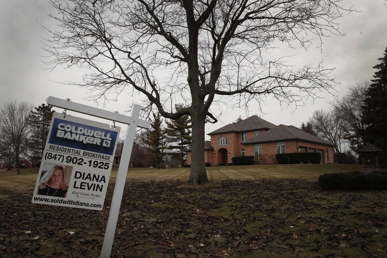 SOUTH BARRINGTON, IL - FEBRUARY 21: A home is offered for sale on February 21, 2018 in South Barrington, Illinois. January home sales experienced a sharp drop over the same period last year because of a shortage of modestly-priced homes available to first-time home buyers. Sales of homes priced below $100,000 fell 13 percent while sales of homes priced between $500,000 and $750,000 increased nearly 12 percent in January. (Photo by Scott Olson/Getty Images)